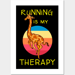 Running is My Therapy Posters and Art